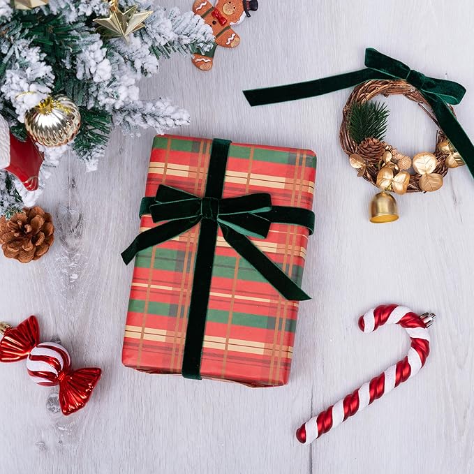 Vintage Hunter Green Velvet Ribbon, 5/8 Inch X 25Yd