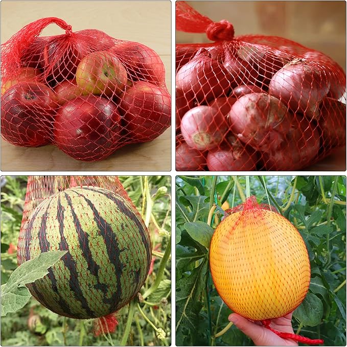 100Pcs 24 Inch Reusable Mesh Produce Bags, Seafood Boil Bags for Crab Clam Crawfish, Potato Onion Fruits Bag, Storage Bag for Grocery Shopping Storage of Fruit Seafood Toy & Garden Produce