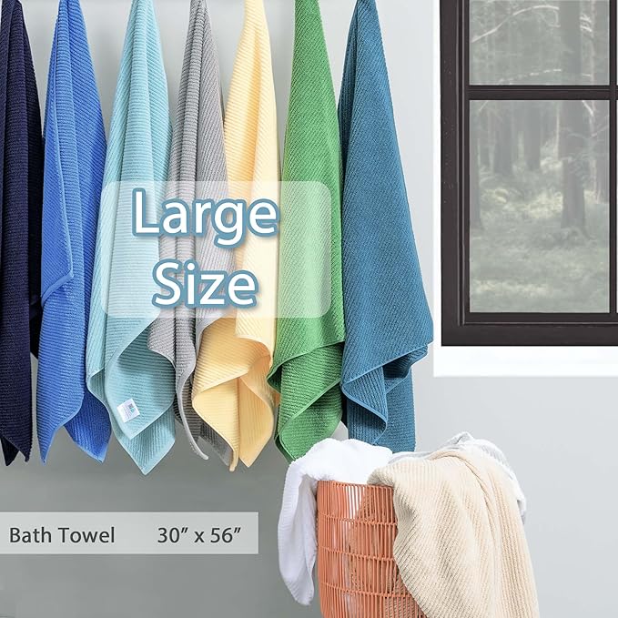 VOOVA & MOVAS Red Bath Towels, 4 Pack Large 30" x 56" - 100% Cotton | Quick Dry | Light Weight | Thick | Soft | Absorbent, Bath Towels Set for Bathroom, Bathroom Decor Set, Burgundy Red