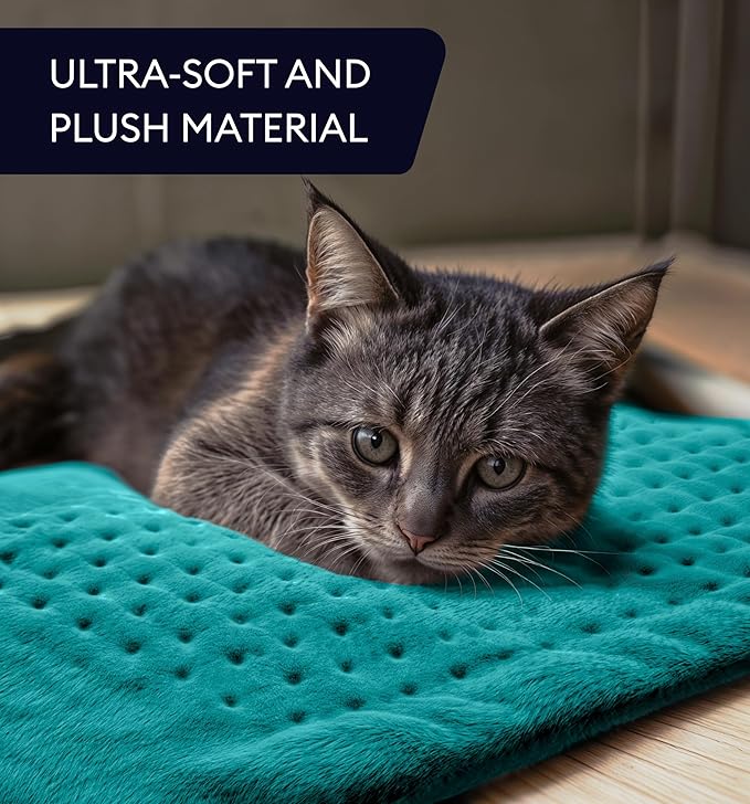 GENIANI Electric Throw - XL Heating Pad for Back Pain & Cramps Relief, Auto Shut Off, Machine Washable, Heat Pad, for All, Gifts for Women, Gifts for Men, Heat Patch (Viridian Green)