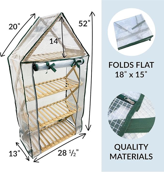 Ferry Morse Greenhouse Kit Roof Attachments and Greenhouse Cover for Plant Stand