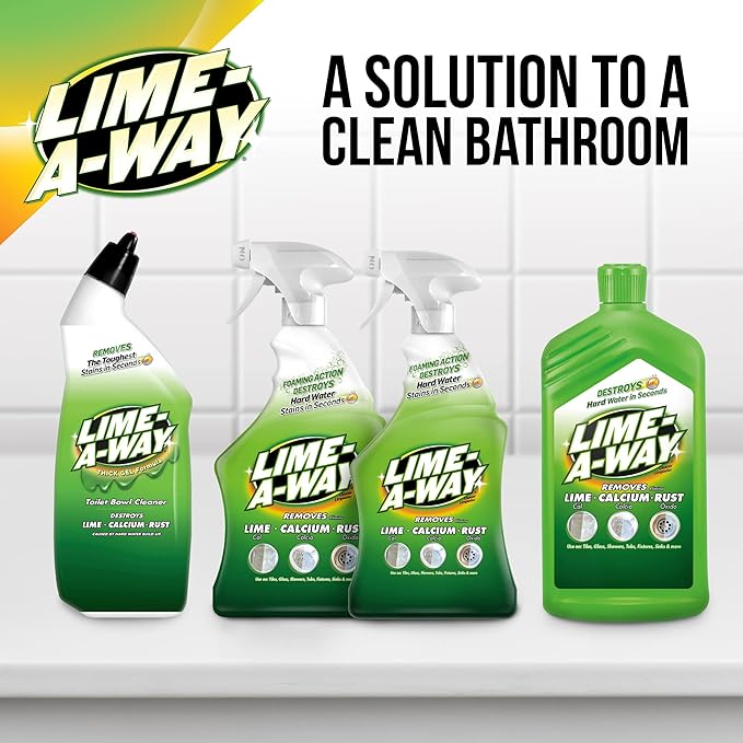 Lime-A-Way Bathroom Cleaner, 32 fl oz Bottle, Removes Lime Calcium Rust