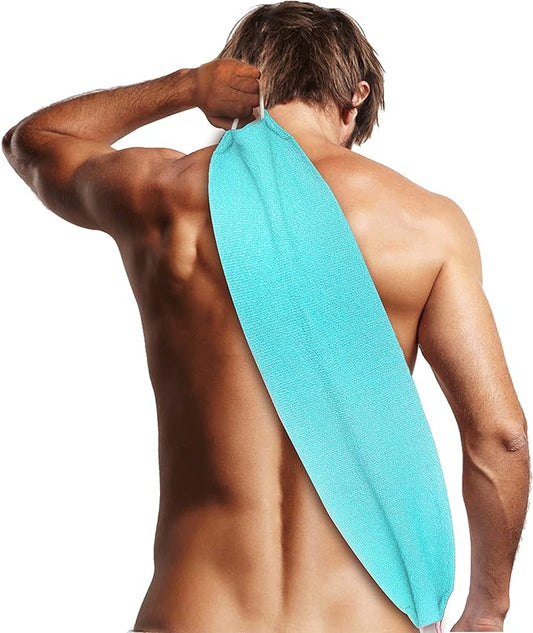 Evridwear Exfoliating Back Scrubber with Handles Two Sides for Body Shower Deep Cleans Skin Massages Invigorating Blood Circulation Men Women One Size (Angel Blue)