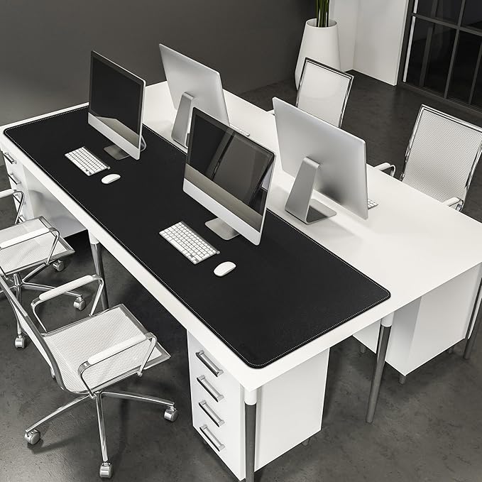 CENNBIE Leather Desk Mat Large, 71" x 19.6" Desk Pad Blotter Protector, Extended Non-Slip Mouse Pad, Waterproof PU Leather Large Mouse pad for Desk Office and Home (Black)