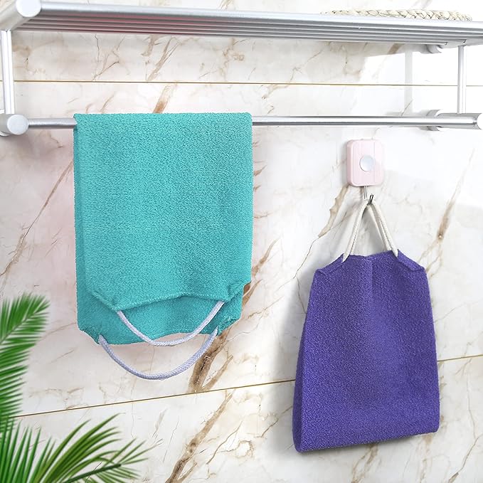 Evridwear Exfoliating Back Scrubber with Handles Two Sides for Body Shower Deep Cleans Skin Massages Invigorating Blood Circulation Men Women One Size (Angel Blue)