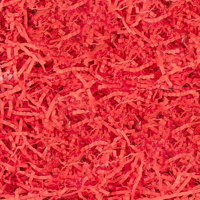 8.5oz Crinkle Paper Filler, Gift Baskets Gift Boxes Crafts Shredded Cut Paper Packaging Decorative Stuffing & Cushioning Confetti for Easter Birthday Wedding Party Favor Red