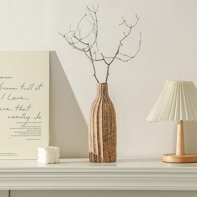 Natural Branch Design Ceramic Vase:Decorative Flower Vase for Modern Home Decor,Handmade Pottery Vase for Home Decor, Living Room,Kitchen,Office,Bedroom,CenterpieceTable Decorations-15inch Brown Color