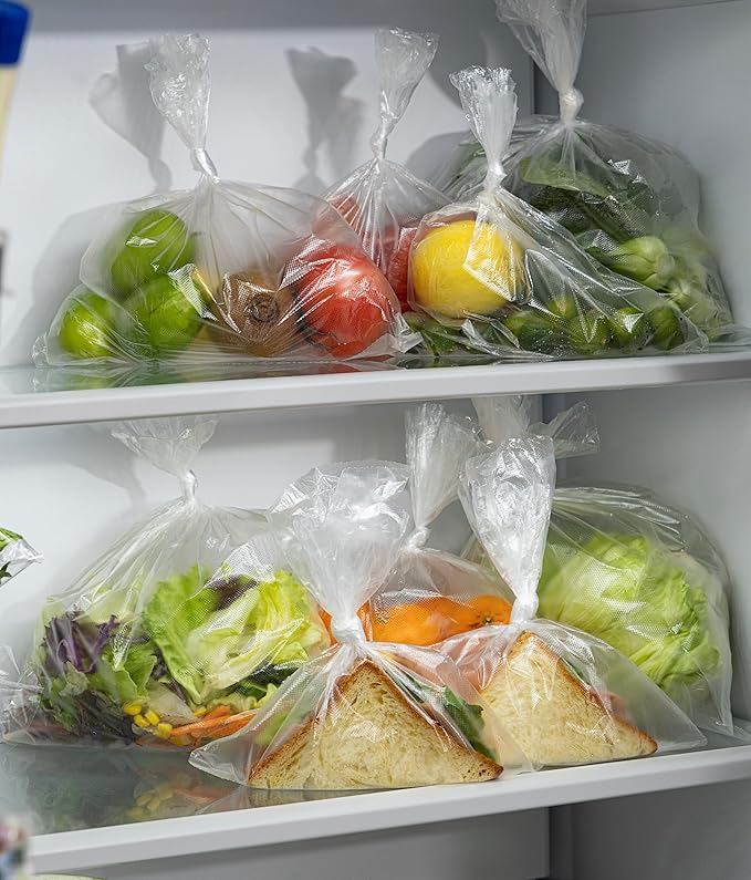 12"x 16"- 1.5 Gallon Plastic Produce Bags on a Roll- 350 Bags, Clear Grocery & Bread Bags, Food Contact Safe (Large)