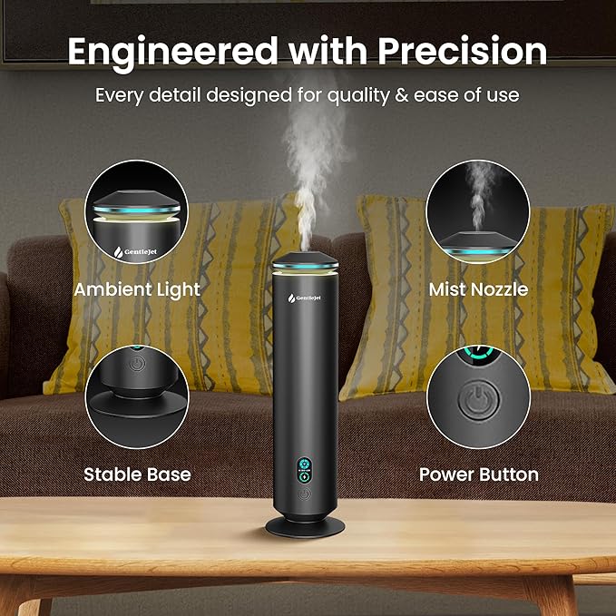 MajesticMist WiFi - Aluminum Waterless Essential Oil Diffuser with App Control, Scent Diffusers for Home, Room & Hotel, Quiet Aroma Diffuser 4oz, USB-C Powered with LED Display, 1000sq.ft