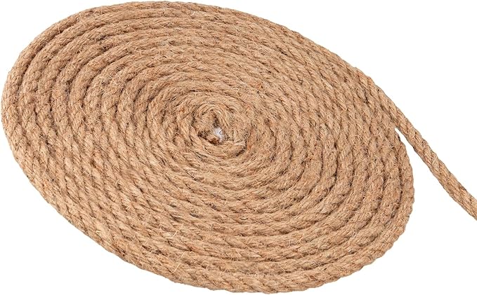 Jute Rope, 3/8 Inch x 164 Feet Thick Hemp Twine for Crafting, DIY Projects, Gardening, 10mm x 50m