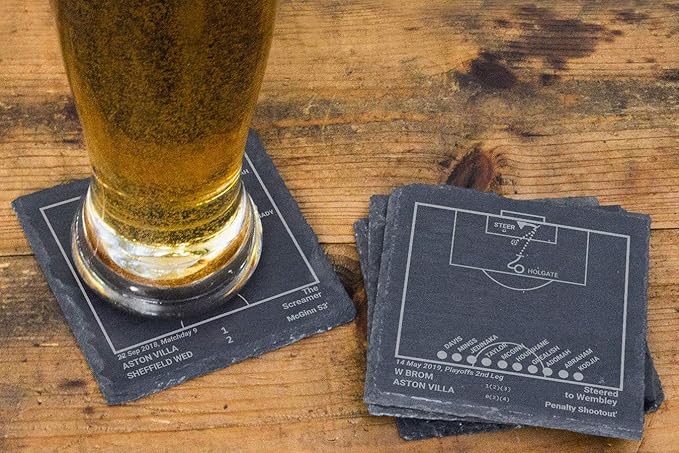 Greatest A Villa Plays: Slate Coasters (Set of 4) | Best Gift Idea for Sports Lovers | A Villa Historic Moments Gifts