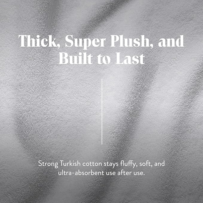 Brooklinen Super-Plush Turkish Cotton Bath Towel Set - Includes 4 Bath Towels Cotton, 820 GSM, Highly Absorbent, Machine Washable, Perfect for Home & Bathroom (White)