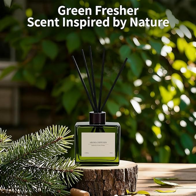 Reed Diffuser, 4 oz Jasmine Lily Scent Diffuser with 7 Sticks, 90 Days Long Lasting Reed diffusers for Home, Elegant Fragrance for Bathroom Bedroom Office Decor, Air Fresh