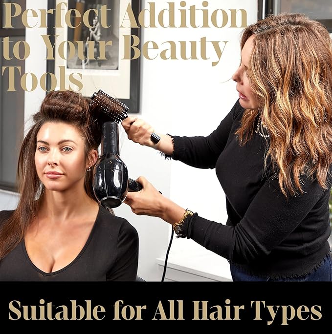 SALLY HERSHBERGER Medium Round Brush for Men & Women - Premium, Salon-Tested, Volumizing and Smoothing Barrel Hair Brush - For Styling & Blow Drying Thick Through Fine Hair - Boar Bristle Design - 1pc