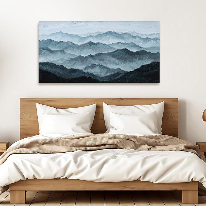 YISXINOAG Mountain Canvas Wall Art Abstract Wall Art Modern Canvas Art Wall Decor Modern Home Decor Grey Green Tones Abstract Art Prints on Bathroom,Dining Room Home Artwork Size 20"X40"