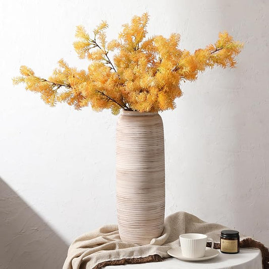 ALMA White Tall Vase for Floor, 18'' Extra Large Vase for Pampas Grass Dried Flower Bouquet, Big Ceramic Rustic Vases for Home Decor, Living Room Floor, Mantel Decoration