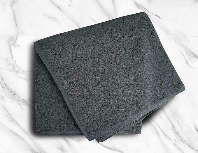 BIOLINEN Luxury 100% Cotton Bath Towels – Ultra Soft, Highly Absorbent, Quick-Dry – Premium Quality for Home, Spa & Hotel (Grey, 30x60)