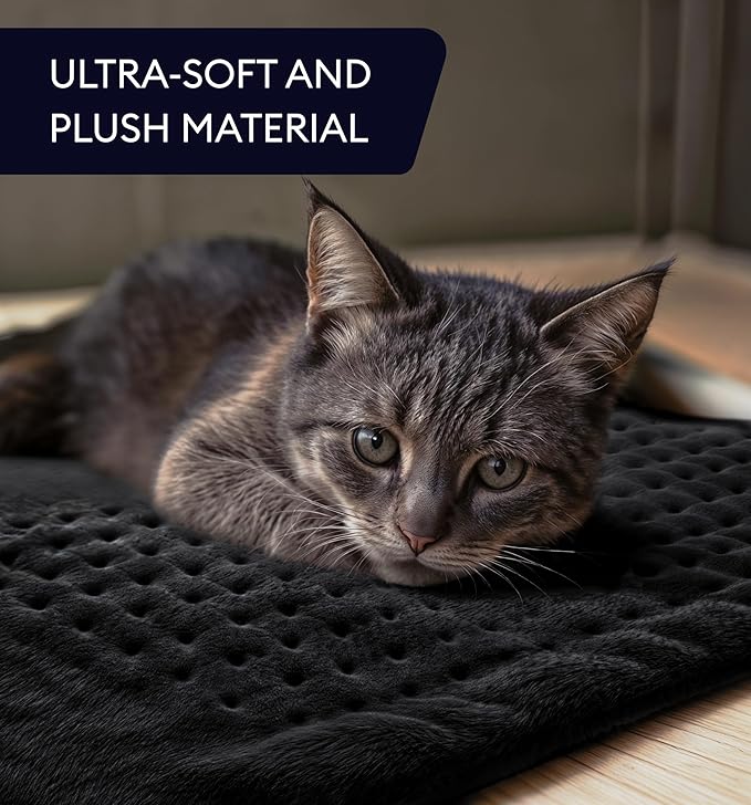 GENIANI Electric Throw - XL Electric Heating Pad for Back Pain & Cramps Relief, Birthday for Women Men Auto Shut Off, Machine Washable, Heat Pad for Neck & Shoulder (12'‘×24" Black)