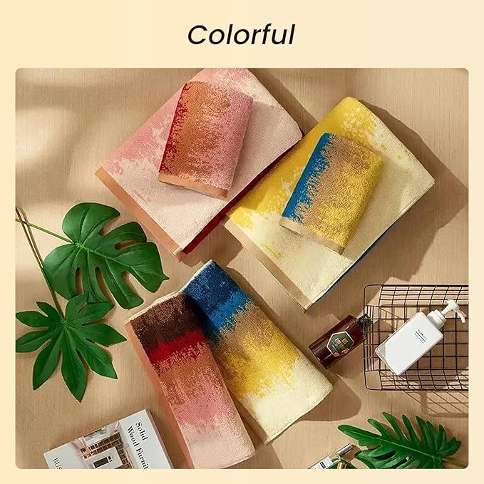 SEMAXE 18-Pack Bath Towel Set Include 6 Bath Towels, 6 Hand Towels, 6 Wash Cloths, 100% Cotton Bathroom Towels with Hanging Loops, Soft & Absorbent Towel, Colorful Towel - Beach Collection