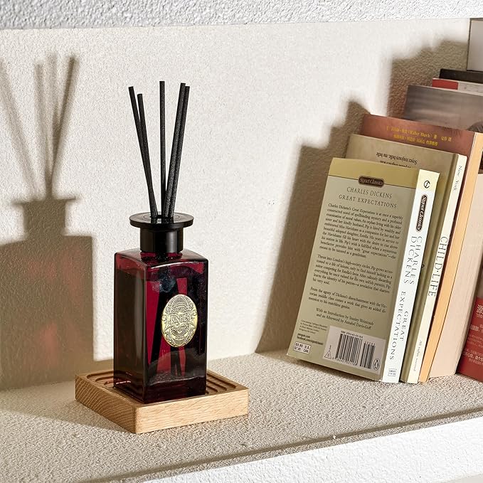 M&SENSE 6.3 oz Large Reed Diffuser Set | Red Camelia Scent Home Oil Diffuser with Sticks | Hotel Collection Non-Toxic Essential Oil |for Bedroom Bathroom Living Room
