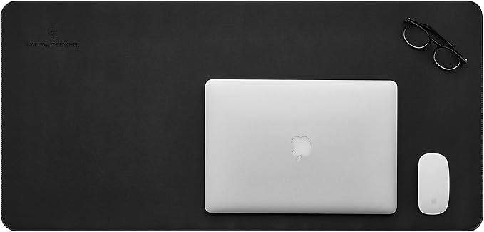 Gallaway Leather Desk Protector, Office Desk Pad - Large 36" x 17" Black, Computer Desk Mat Cover