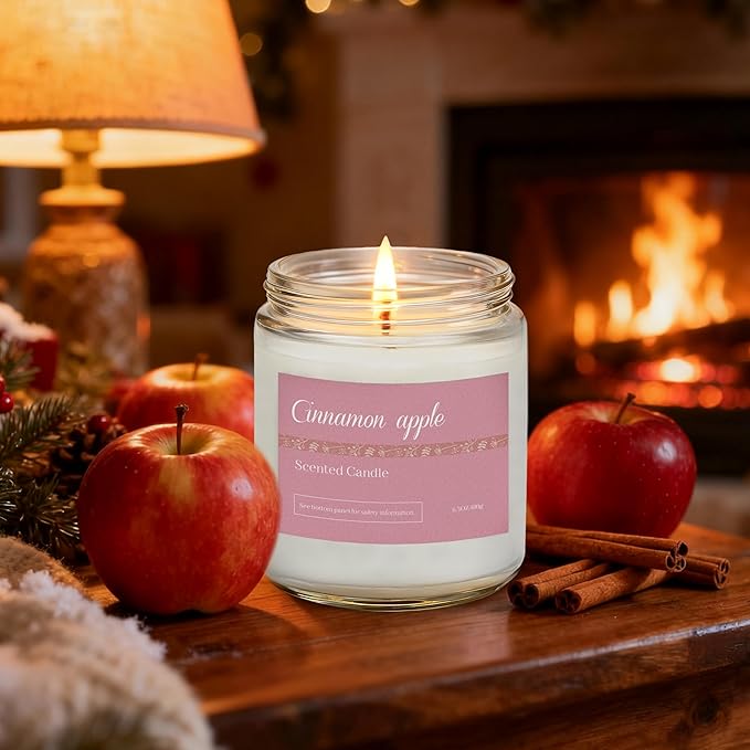 6 Pack Fall Candles for Home Scented, Fall Scented Candles for Women Gifts Autumn Home Decor, Natural Non Toxic Soy Candle Set Pumpkin/Cinnamon Apple/Vanilla/Lavender/Sage/Eucalyptus