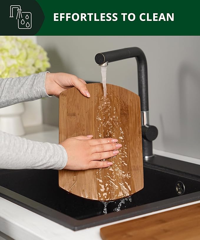 ROYAL CRAFT WOOD Charcuterie and Cheese Board Set of 2 - Large Bamboo Cheese Board - Serving Tray Platter - House Warming Gifts New Home