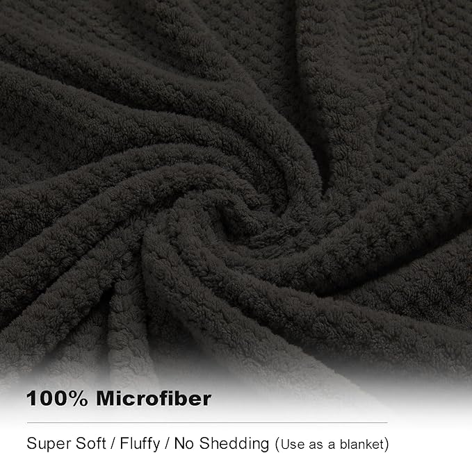 8-Piece Brown Bath Towel Set, 2 Extra Large Bath Towel Sheets, 2 Hand Towels and 4 Washcloths - Highly Absorbent Quick Dry Microfiber,Ultra Soft Towel Set for Bathroom, Waffle Weave Design, Pack of 8