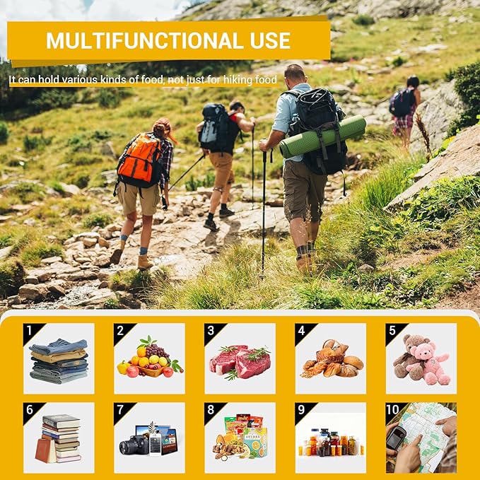 8 Pack Silicone Storage Freezer Bags, Waterproof Clear Document Holder with Zipper Seal, Reusable Food Storage Bags, Leakproof Food Storage Containers for Picnic, Work, Home Use