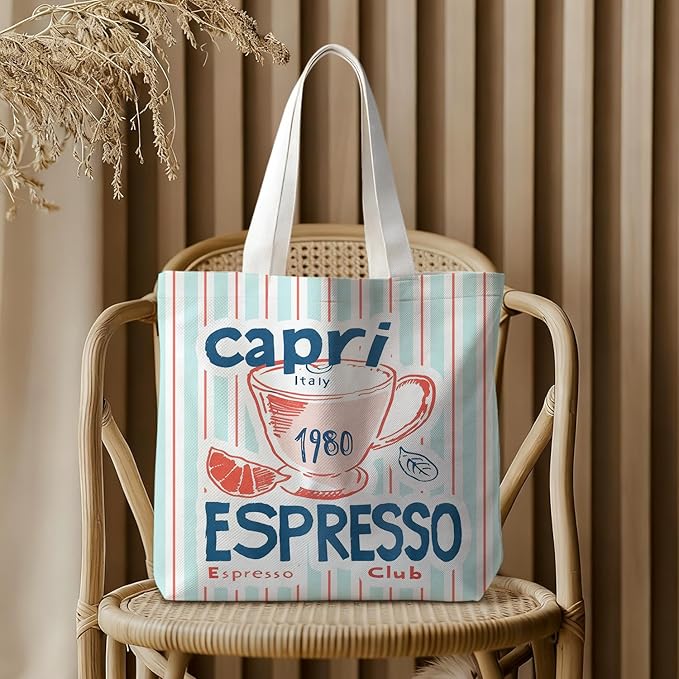 Animals-Flowers-Fruits-Bow Valentines Canvas Heart Tote Bag, Coquette Reusable Shopping Grocery Bags