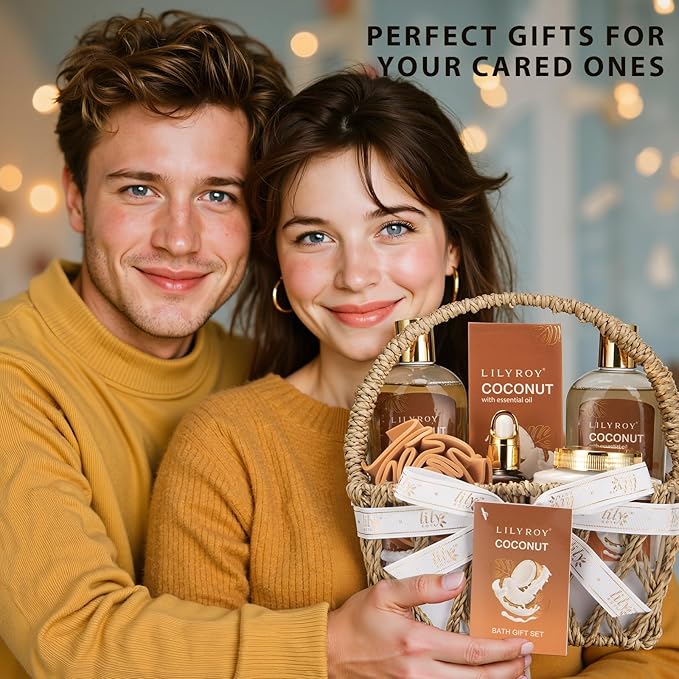 Christmas Gifts for Women - 7Pcs Luxury Bath and Body Gift Basket Set for Women & Men Perfect Gift | Mothers Day Gifts for Mom, Father's Day, Birthday Gifts for Her & Him, All Occasion Holiday Present