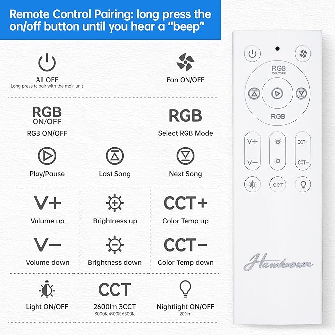 Bathroom Exhaust Fan with Bluetooth Speaker, 230 CFM 1.0 Sone Bathroom Exhaust Fan with Light, 3 Dynamic Light, 7 LED Color, 3 Color Temperatures, Nightlight,Remote, Easy Install