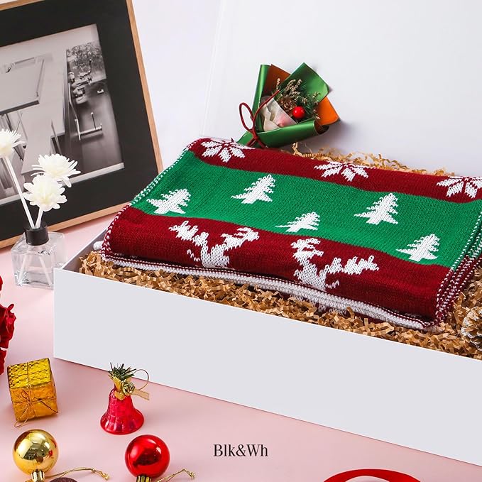 BLK&WH Extra Large Gift Boxes 17x11x4 Inches, White Gift Boxes with Magnetic Closure Lid, Sturdy Shirt Boxes, Rectangle Collapsible Boxes for Clothes (Matte White)