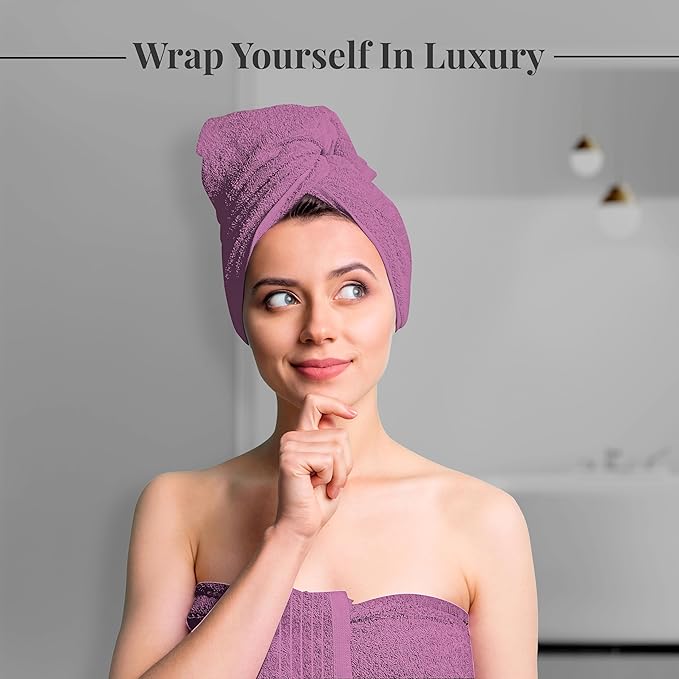 Tens Towels Pack of 4 Extra Large Bath Towels 30 x 60 Inches, 100% Cotton, Larger & Lighter Weight, Quicker to Dry, Super Soft and Absorbent, Perfect for Bathroom, Purple