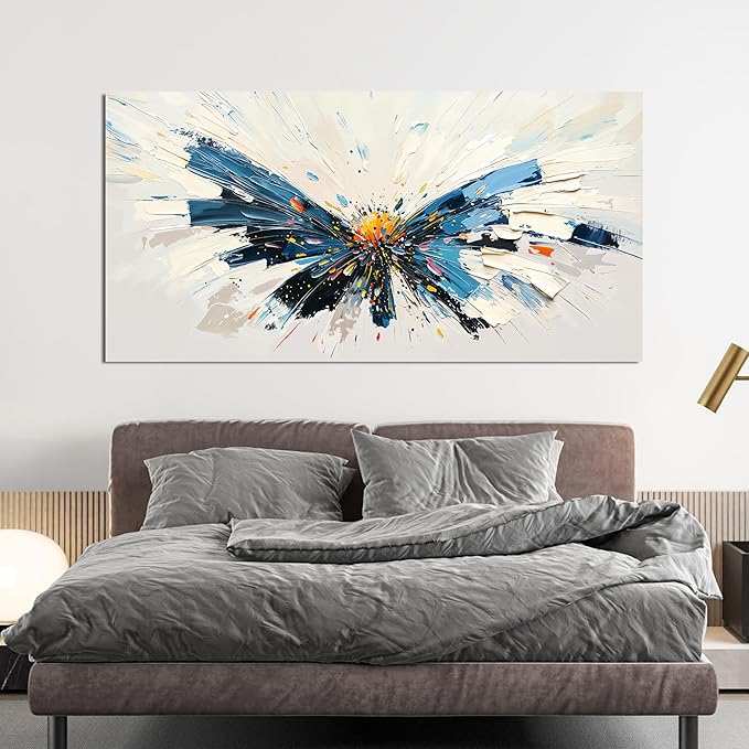 Canvas Wall Art Decor Abstract Modern Wall Art for Living Room Abstract Canvas Art Wall Decor Butterfly Wall Art Pictures Large Colorful Wall Art Prints Artwork for Walls Office Home Decor 24" X 48"