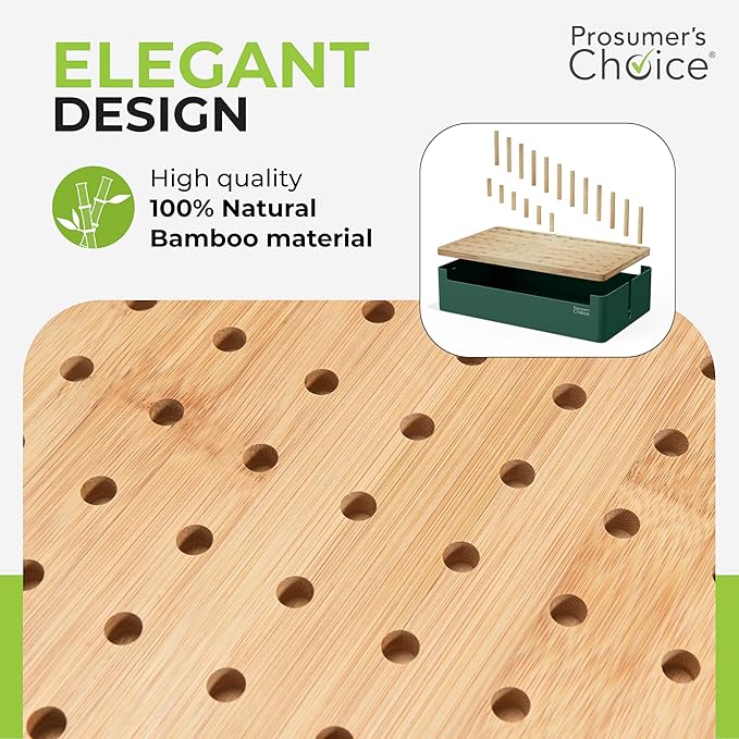 Prosumer's Choice Bamboo Charging Station - Multi Charger Station Organizer - Desk Docking Station for Phones, Tablets, Laptop - Wooden Charging Station with Removable Dividers - Cables Not Included