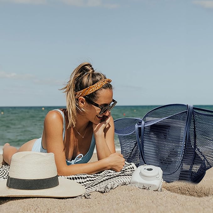 KALIDI BeachNylon Mesh Tote Bag, Casual Tote Bag Hobo Women Foldable MAX 23L Shoulder Bag For Beach Picnic Vacation