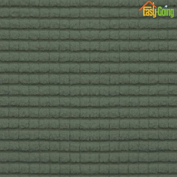 Easy-Going Stretch Ottoman Cover Folding Storage Stool Furniture Protector Soft Rectangle slipcover with Elastic Bottom (Large, Greyish Green)