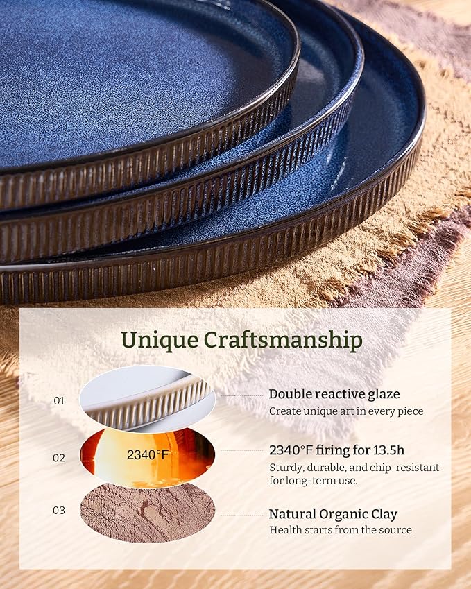 famiware Serving Platter, 16/14.6/12.9 Inch Serving Dishes for Entertaining, Party Serving Trays for Food, Buffet Oval Platters for Food, Large Plates for Bread Turkey Cheese Appetizer, Nebulas Blue