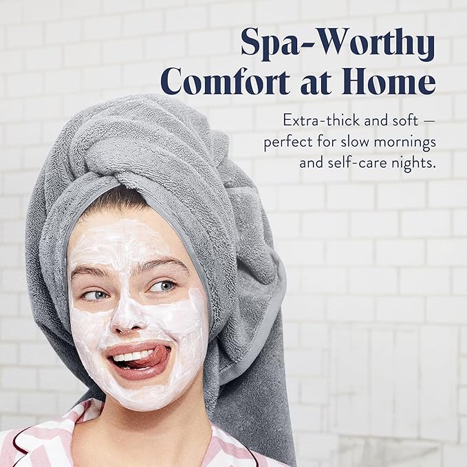 Brooklinen Super-Plush Turkish Cotton Bath Towels Set of 2 Cotton, 820 GSM, Machine Washable, Perfect Bath Towels for Bathroom, Spa & Shower (30" x 58", Smoke Grey)