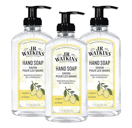 J.R. Watkins Gel Hand Soap, 3 Pack of 11 Fl Oz, Lemon