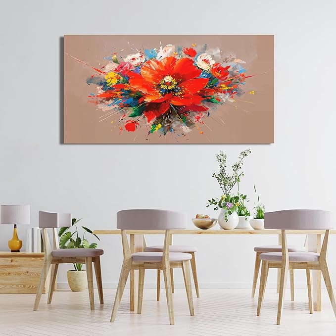 Canvas Wall Art Decor Modern Botanical Wall Art Decorations Wall Art Pictures for Living Room Canvas Art Wall Decor Colorful Flowers Wall Art Prints Artwork for Walls Bederoom Office Home Decor 20" X 40"