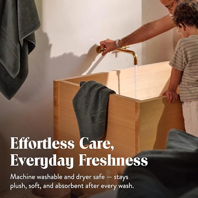 Brooklinen Super-Plush Turkish Cotton Bath Towel Set - Includes 4 Bath Towels Cotton, 820 GSM, Highly Absorbent, Machine Washable, Perfect for Home & Bathroom (Slate Grey)