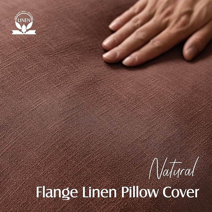 Foindtower Pack of 2, Decorative Linen Soild Throw Pillow Covers Soft Accent Euro Cushion Case Boho Farmhouse Pillowcase for Chair Couch Sofa Bedroom Living Room Home Decor 20 x 20 Inch Rust Red