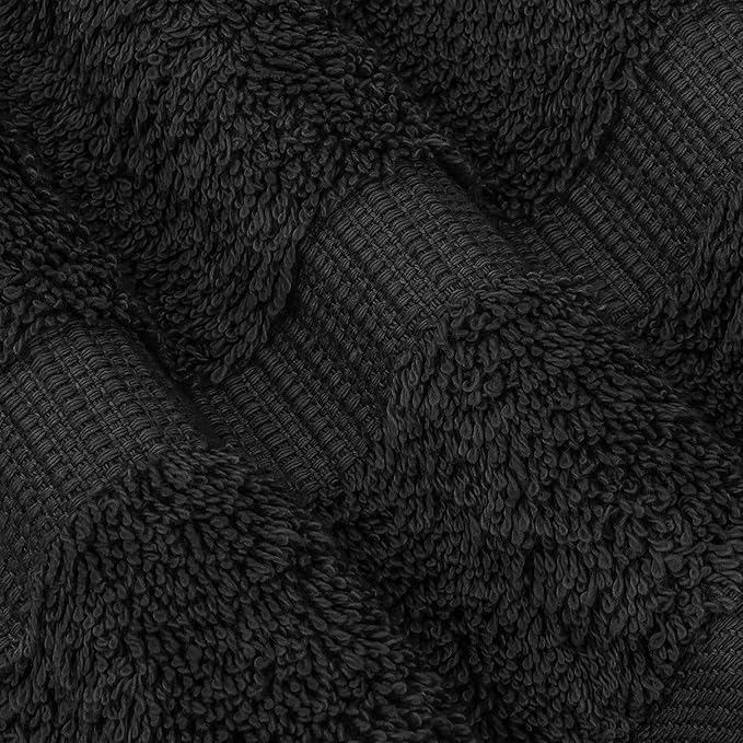 Chakir Turkish Linens 100% Cotton Premium Turkish Towels for Bathroom | 27'' x 54'' (4-Piece Bath Towels - Black)