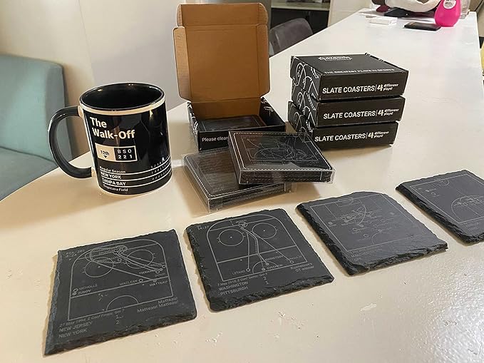 Greatest Chelsea Plays: Slate Coasters (Set of 4) | Best Gift Idea for Sports Lovers | Chelsea Historic Moments Gifts