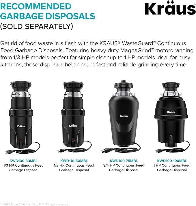 KRAUS Flat-Top Garbage Disposal Air Switch Button in Matte Black, KWDB-20MB