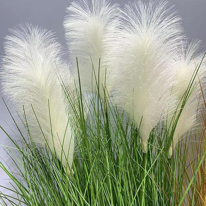 35" Artificial Potted Plant with Reed Flowers, Tall Faux Pampas Greenery for Indoor Home Decor, Living Room, Lobby, Bathroom, Wedding