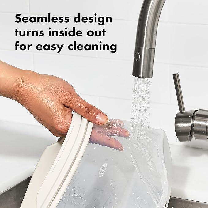 OXO Good Grips Silicone Reusable Bags – 4 Piece Lunch Set - Oat/Lagoon