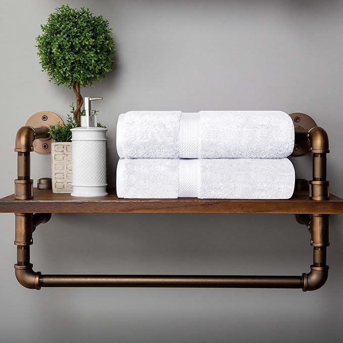 Buckingham Egyptian Cotton Solid 2-Piece Towel Set, Bath Towels, White